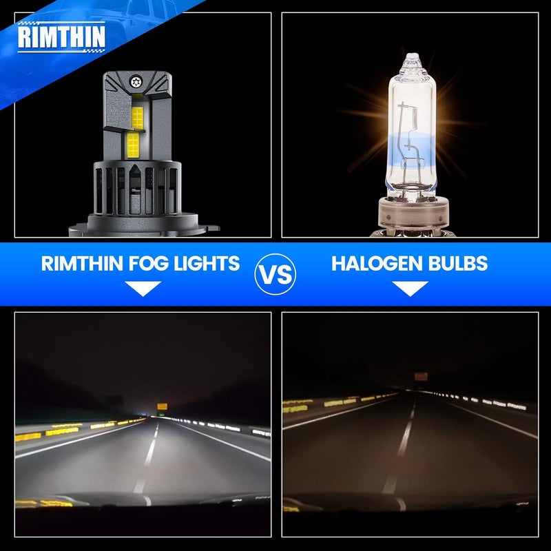 rimthin H4 Bulbs, Fog Lights Cool White Light Bulbs, 1:1 Mini Size (Pack of 2) - Image 3